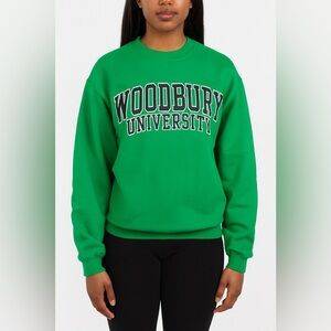 MV Sports | Woodbury University Green Crewneck Sweatshirt | Size M | Unisex